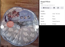 A Boppy Newborn Lounger for sale on Facebook.
