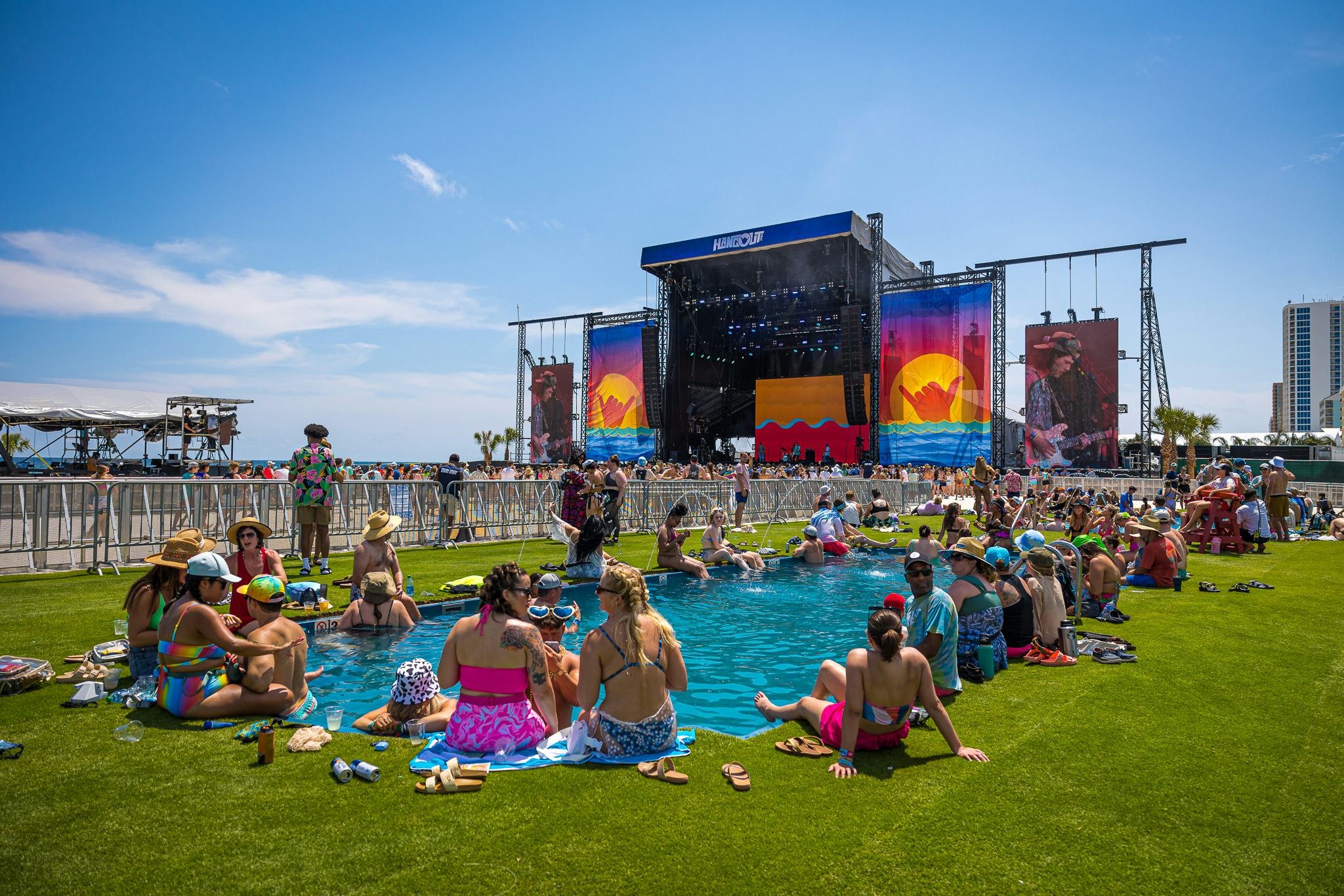 hangout music festival vip swimming pool and stage