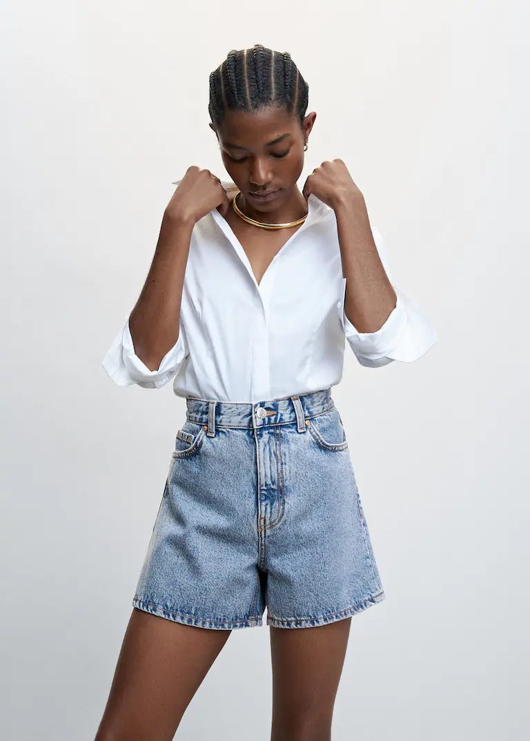 High-waist Denim Shorts