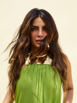 Priyanka Chopra wearing Michael Kors Collection green dress