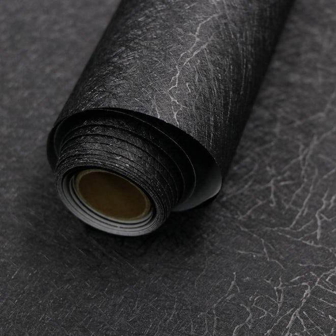 Abyssaly Black Silk Peel & Stick Wallpaper 