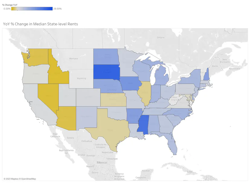 Washington Rent. Map This Map Of National Rent Price Changes Is Eye Opening