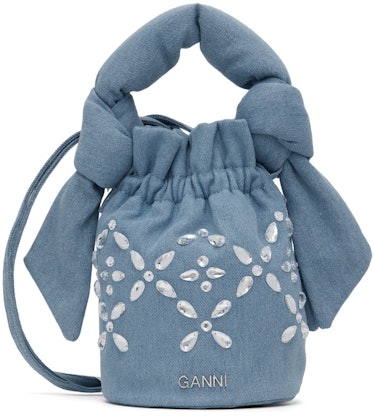 Ganni Blue Occasion Top Handle Bag