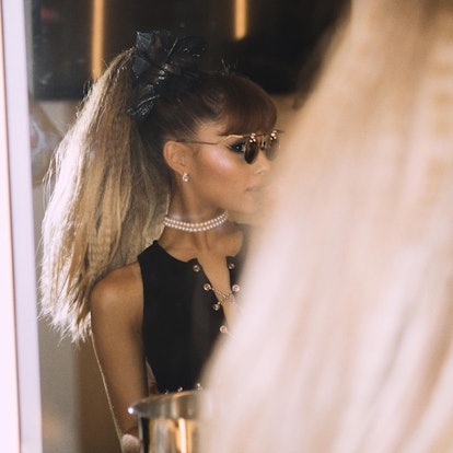 Ariana Grande's crimped, '80s ponytail in 2016.