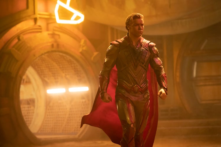 Adam Warlock (Will Poulter) walks through Knowhere in Guardians of the Galaxy Vol. 3