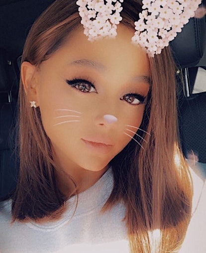 Ariana Grande's long bob haircut in 2018.