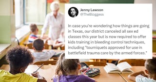 Author Jenny Lawson had harsh words for Texas educators and lawmakers who are canceling sex educatio...