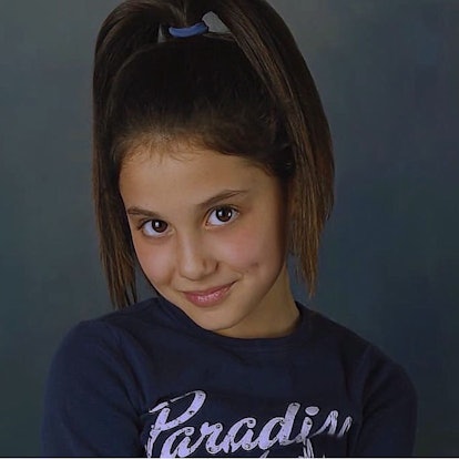 Ariana Grande's high ponytail as a child.