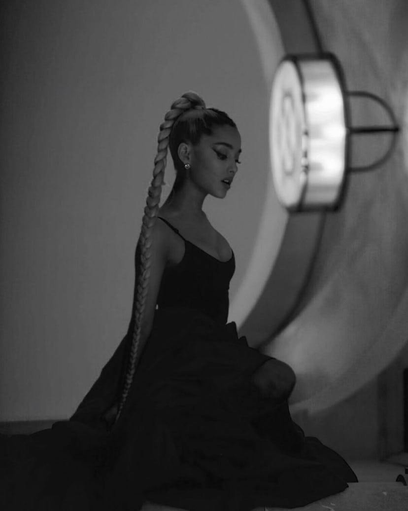 Ariana Grande’s long blonde rope braid.