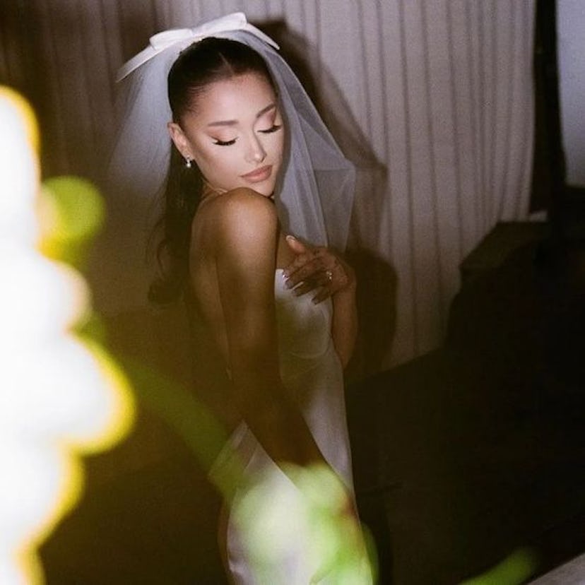 Ariana Grande’s wedding hairstyle.