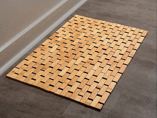 ZPirates Natural Bamboo Lattice Wood Bath Mat