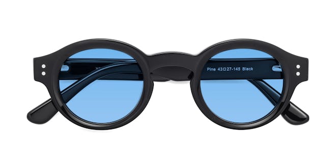 pine blue lens glasses with black frame