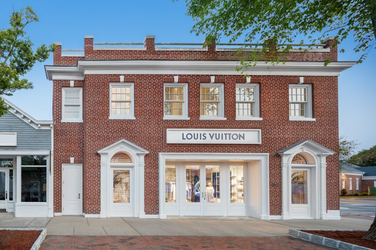 the exterior of louis vuitton's east hampton location.