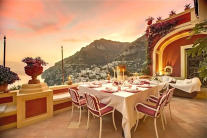 Alix Earle's Airbnb in Positano has its own terrace with a sea view and al fresco dining. 