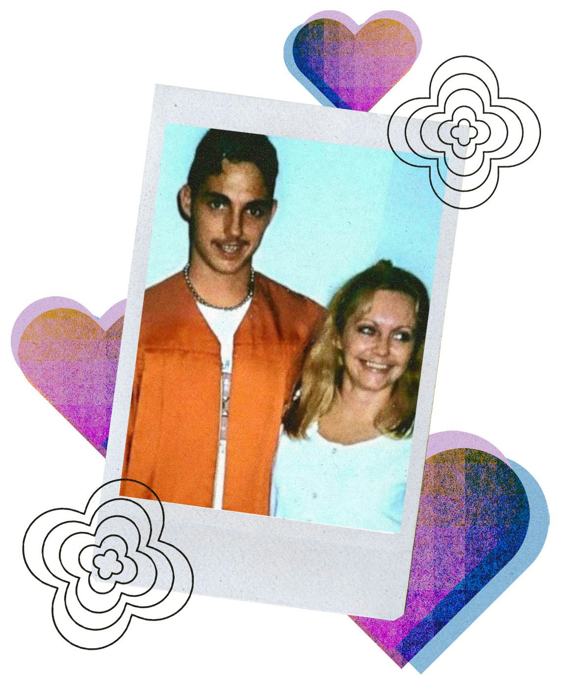 A photo of a young Alyssa Edwards, posing with an older person.