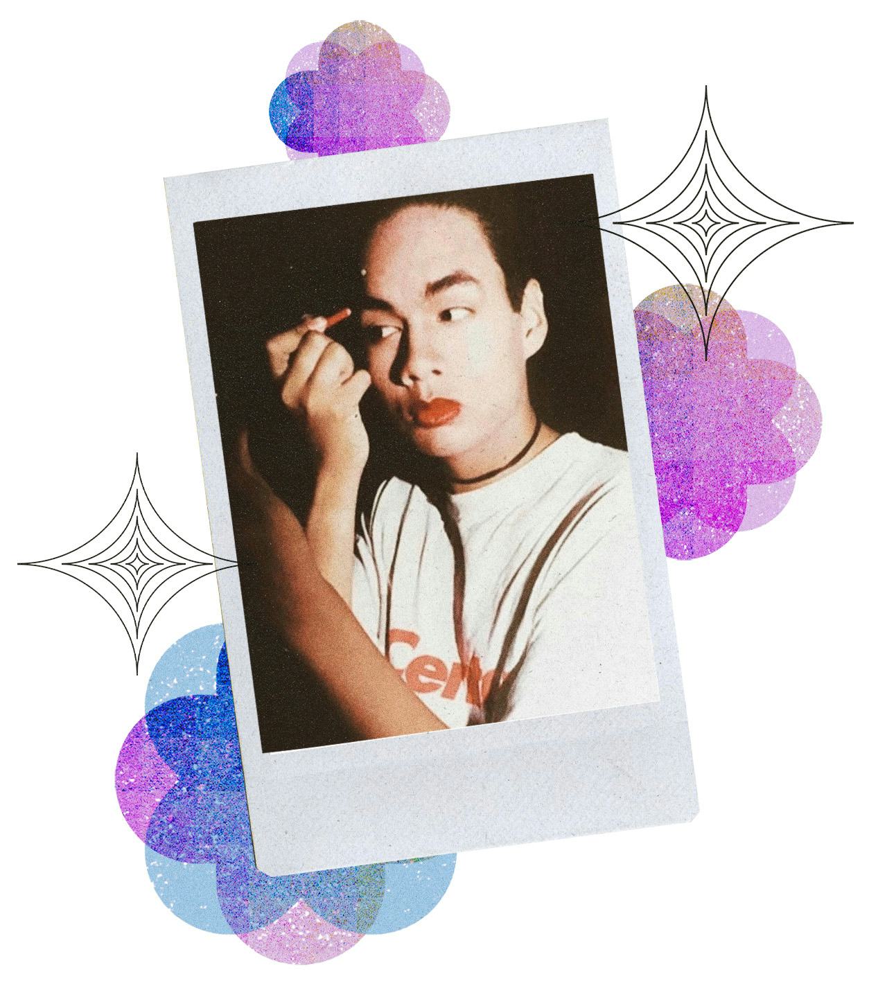 Raja applying makeup