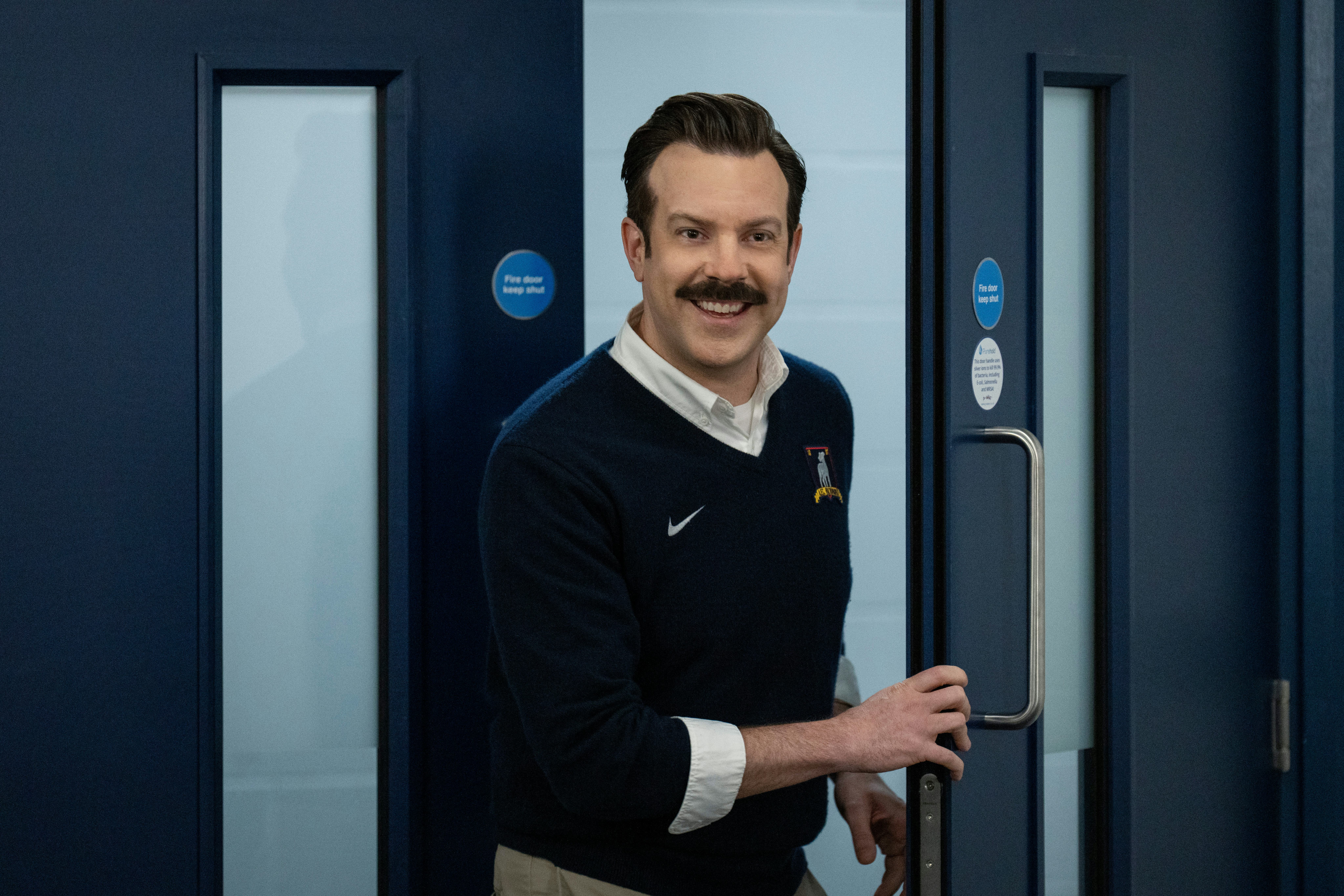 Jason Sudeikis as Ted Lasso in &lsquo;Ted Lasso&rsquo; via Apple TV+&rsquo;s press site