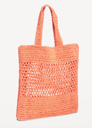Old Navy Straw-Paper Crochet Tote Bag