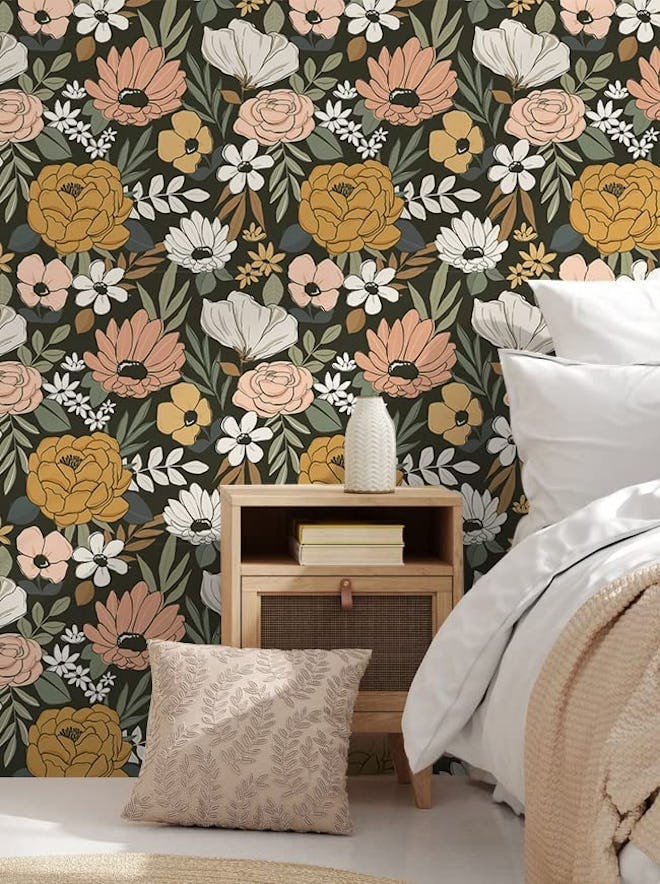 HAOKHOME Floral Peel and Stick Wallpaper