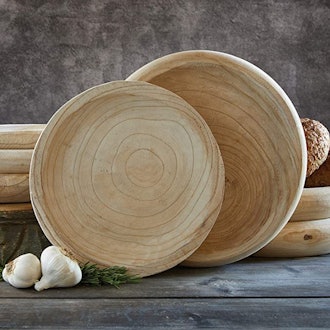 Santa Barbara Design Studio Hand Carved Paulownia Wood Serving Bowl