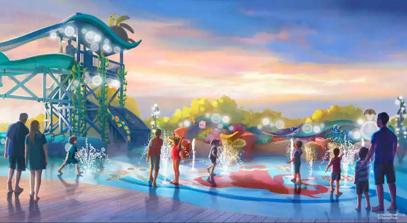 Artist rendition of Disney's Pixar hotel water slide
