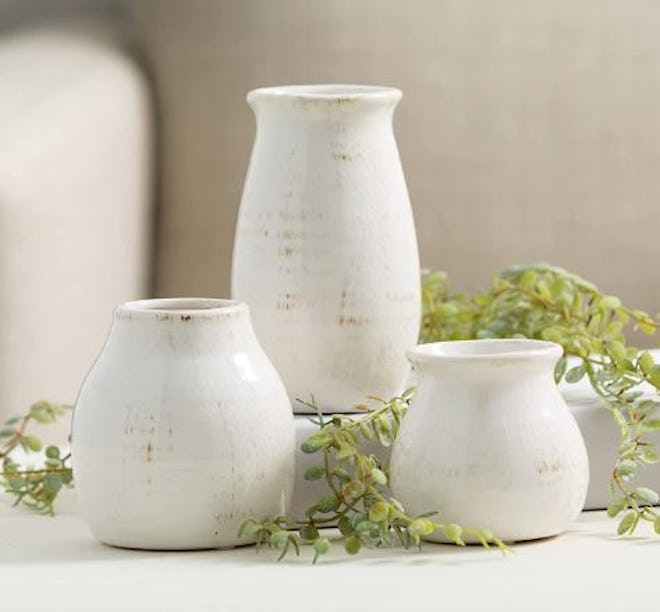 These decorative vases are perfect for decorating a mantel or shelf or using as a centerpiece on a t...