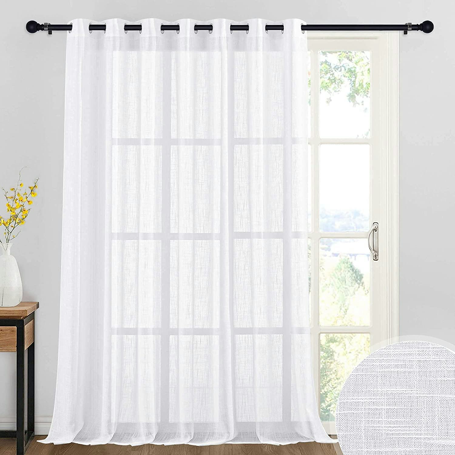 RYB HOME White Sheer Curtain