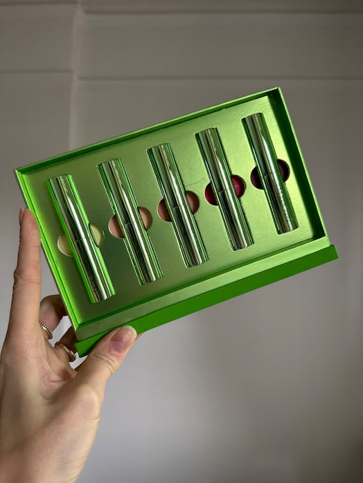 Tata Harper lip creme collection in a green box