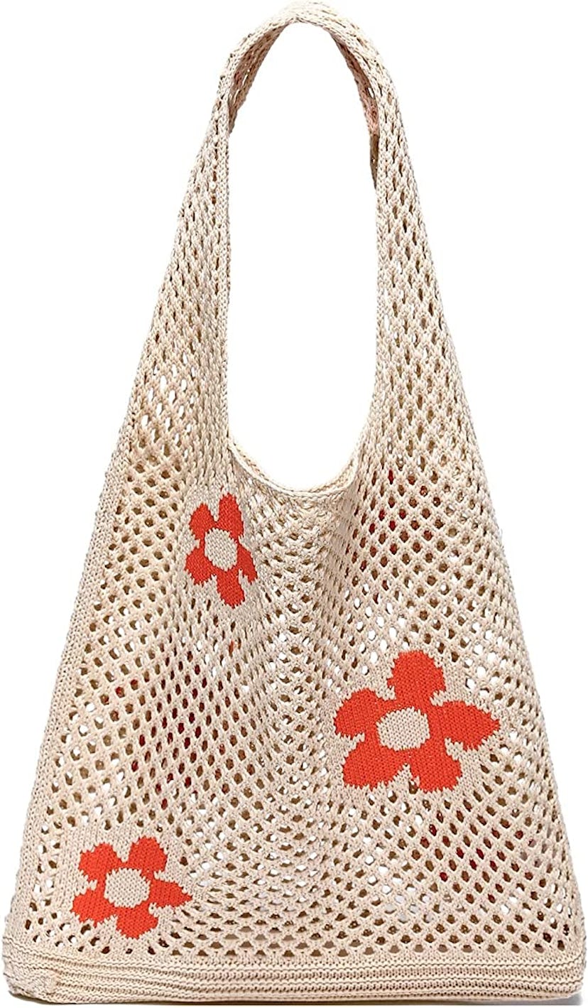 ATMICOO Crochet Knit Tote Bag