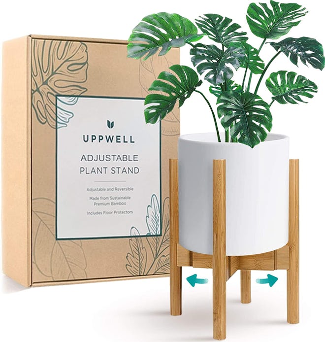 UppWell Adjustable Wood Plant Stand 