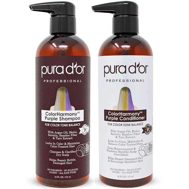 PURA D'OR Purple Shampoo & Conditioner