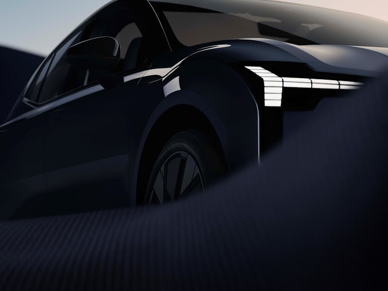 The front light bar of the Volvo EX30 electric SUV.