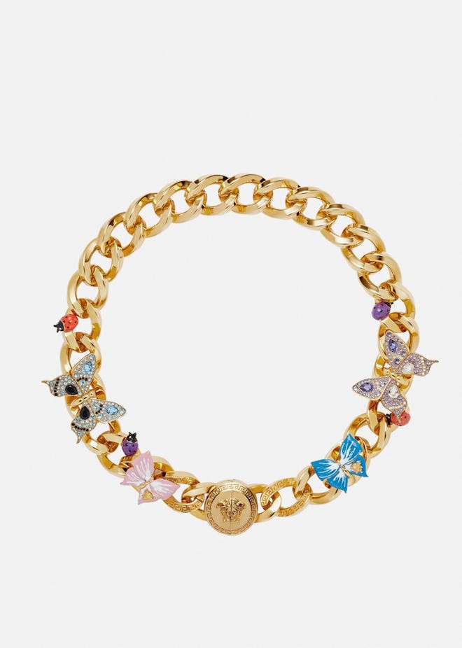 Dua Lipa x Versace Crystal Butterflies Chain Necklace