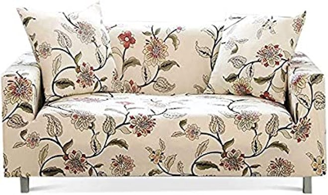 Use this decorative stretch sofa cover to update the look of your couch and add a pop of color or de...