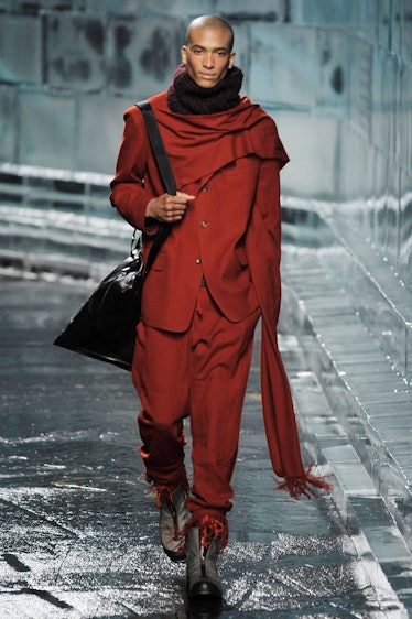 A model walks the runway during the Y-3 fashion show part of New York Mercedes Benz Fashion Week Aut...