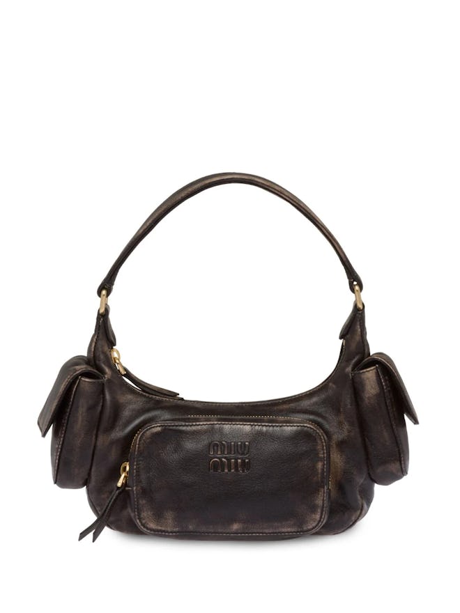 Miu Miu Pocket Logo-Embossed Shoulder Bag