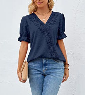 LOLONG V-Neck Chiffon Top