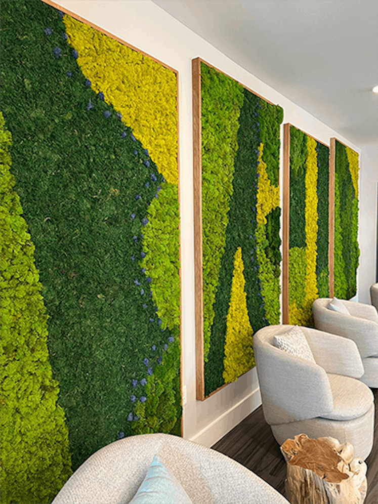 Moss Pure as seen on indoor wall decor.