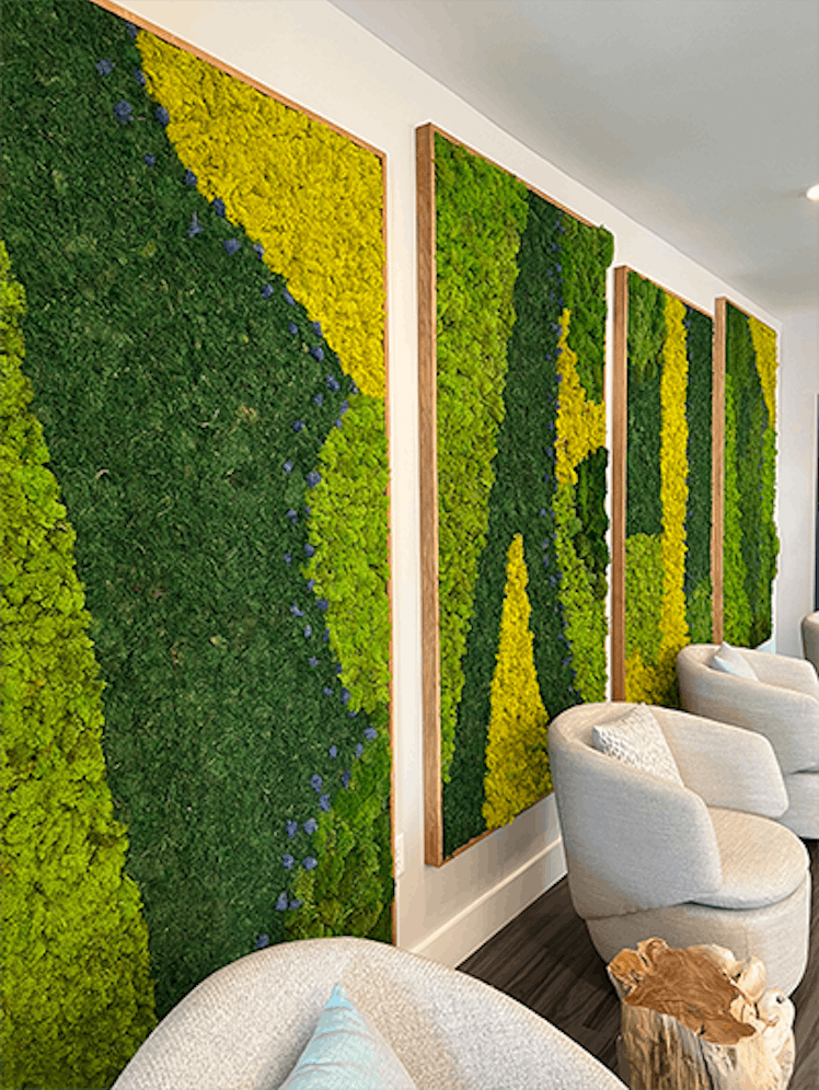 Moss Pure as seen on indoor wall decor.