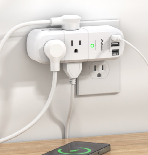 Mifaso Rotating USB Outlet Extender Surge Protector