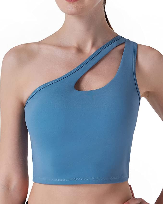 Jkboo One Shoulder Sports Bra Tank Top