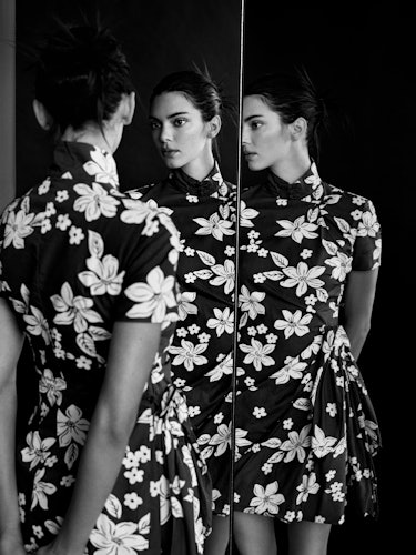 Kendall Jenner wears a Hawaiian dress.