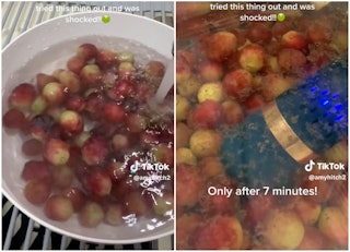 A woman recently went viral on TikTok after showing how dirty her fresh fruit was after using a prod...