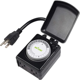 BN-LINK Outdoor Mechanical 24 Hour Programmable Dual Outlet Timer