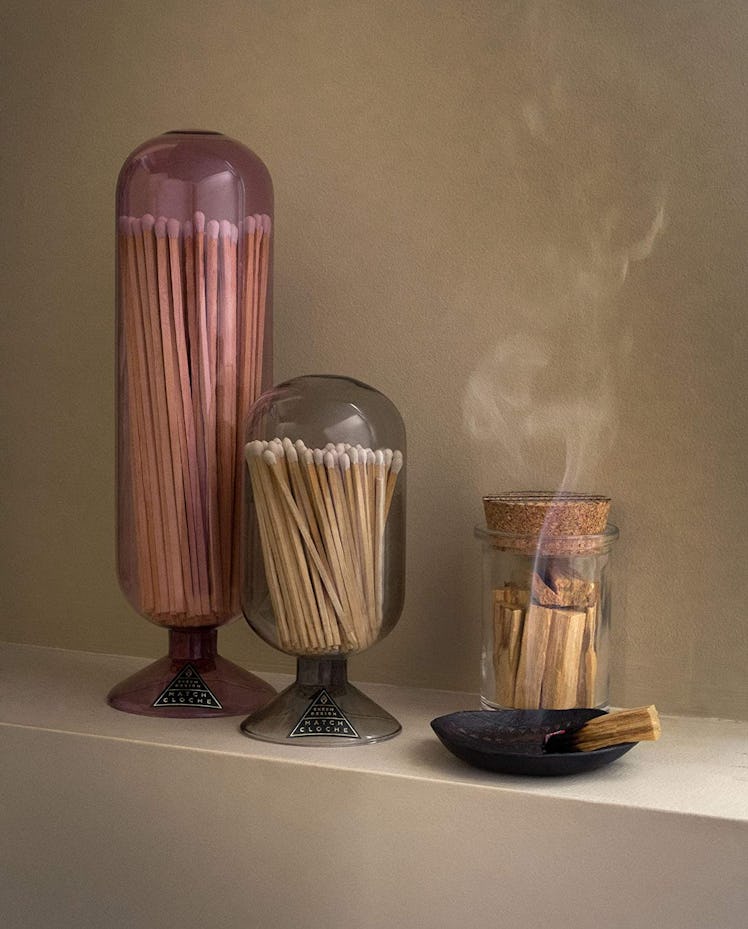 Skeem Design Fireplace Glass Match Cloche with Striker