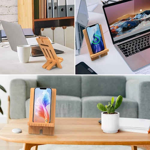 Pezin & Hulin Bamboo Wooden Cell Phone Tablet Stand