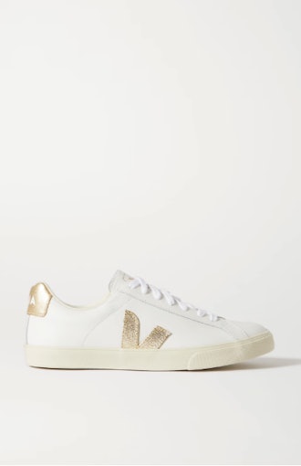 Veja Esplar Metallic-Trimmed Leather Sneakers