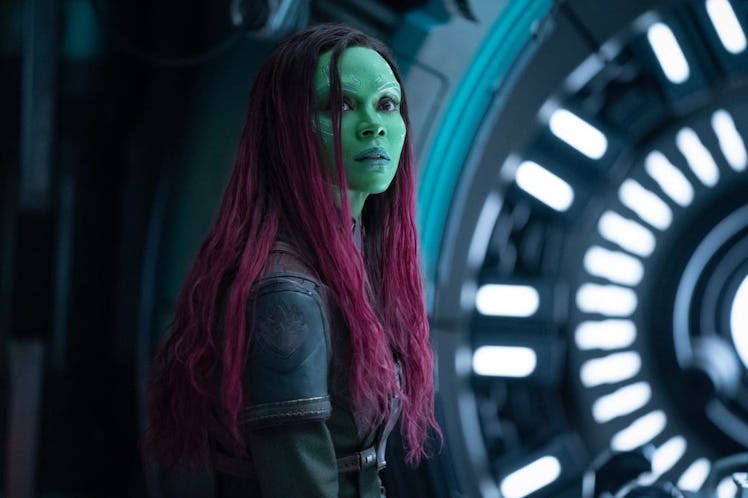 Zoe Saldana as Gamora in Guardians of the Galaxy Vol. 3