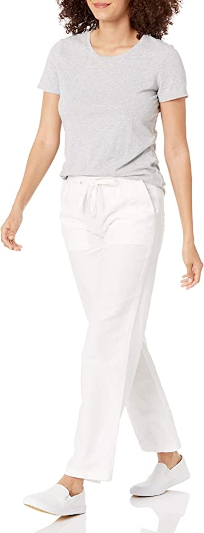 Amazon Essentials Linen Blend Drawstring Wide Leg Pant