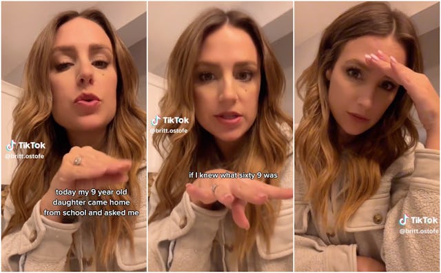 TikTok Mom Britt Ostofe hilariously recounts a conversation she recently had with her daughter about...